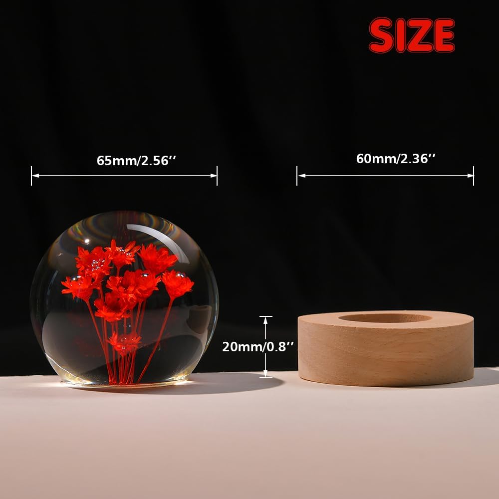 Daisy Gift 3D Crystal Ball for Her Women 2.56'' Red Daisies Gifts for Girl Mom with Lighting Base