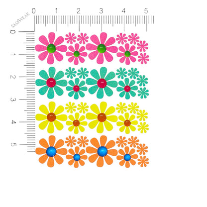 Sasswear Blacklight Body Stickers - Neon Fashion Accessories for Raves, Festivals and Glow Parties, 40/pk (Daisy)