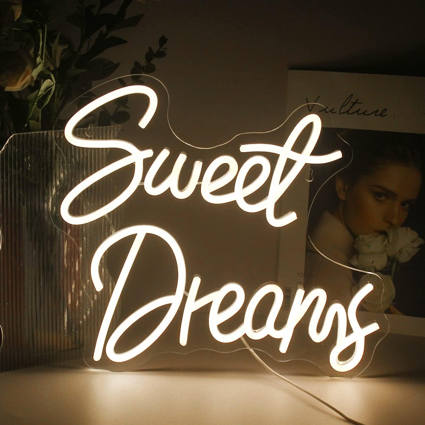 ineonlife Daisy Flower Neon Sign White Gold LED Neon Lights Boho Decor for Bedroom Wall Decor Led Sign Light Up for Room Decor Party Bedroom Classroom Wall Hanging Decoration Gifts